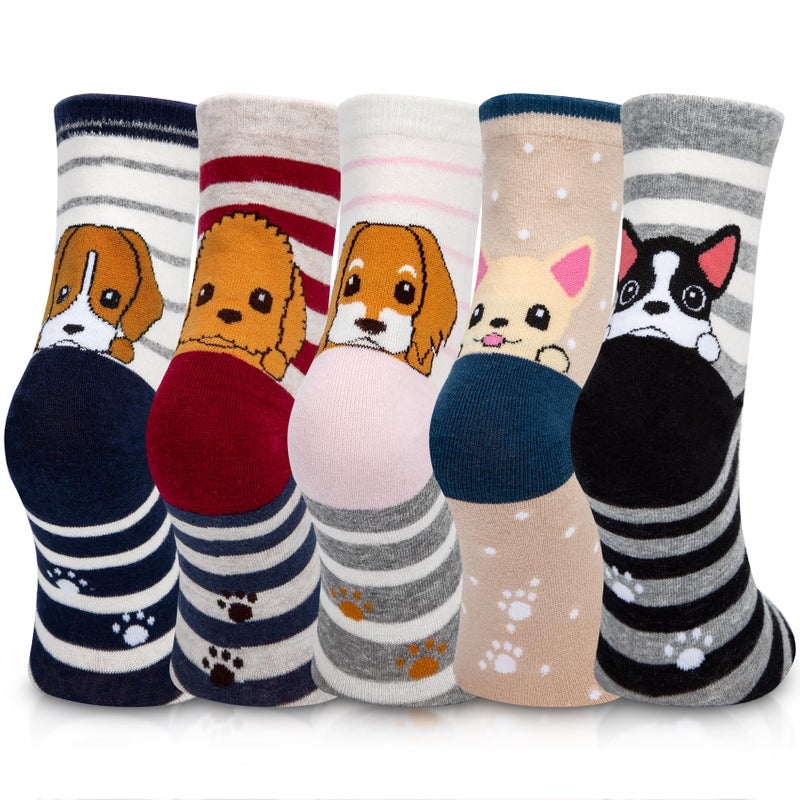 YSense Wear Women's Cute Animal Socks 5 Pairs, Multicolor - Image 1